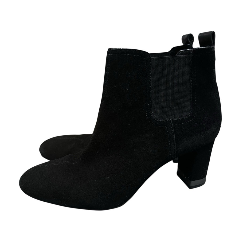 Tory‎ Burch Women's Black Suede Chelsea Heeled Booties Size 10.5 M